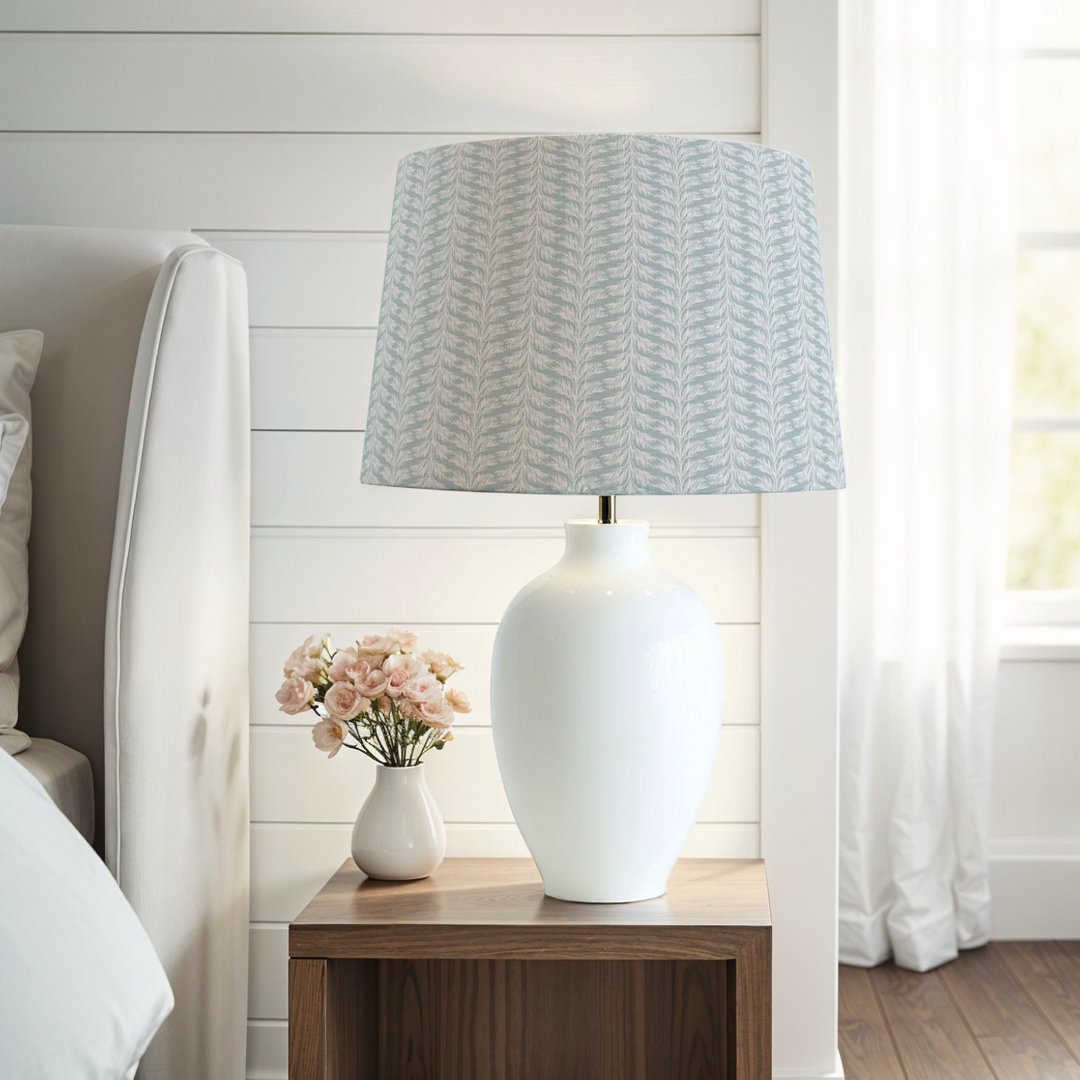 Blue Coastal Lampshade in Sabal Stripe