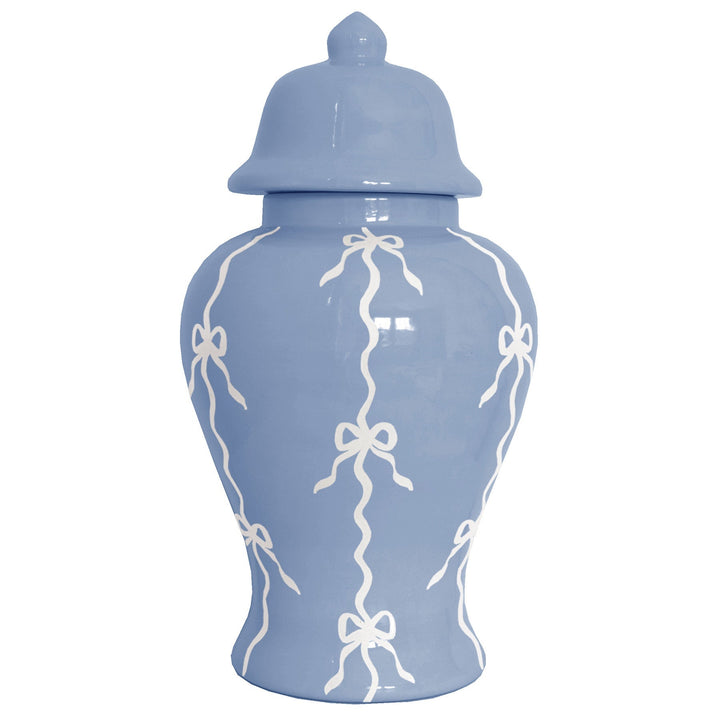 Bow Stripe Ginger Jars in French Blue