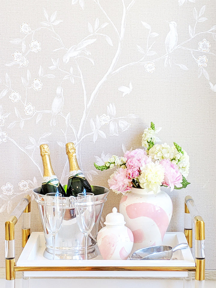 Light Lavender Brushstroke Ginger Jar