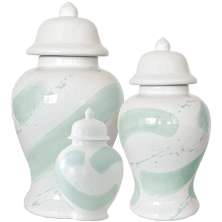 Sea Glass Brushstroke Ginger Jars