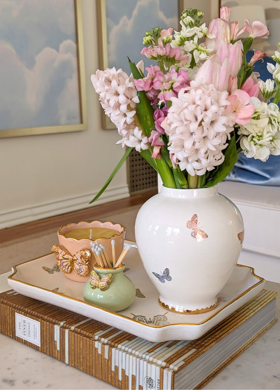 Gilded Butterflies Trays with 22K Gold