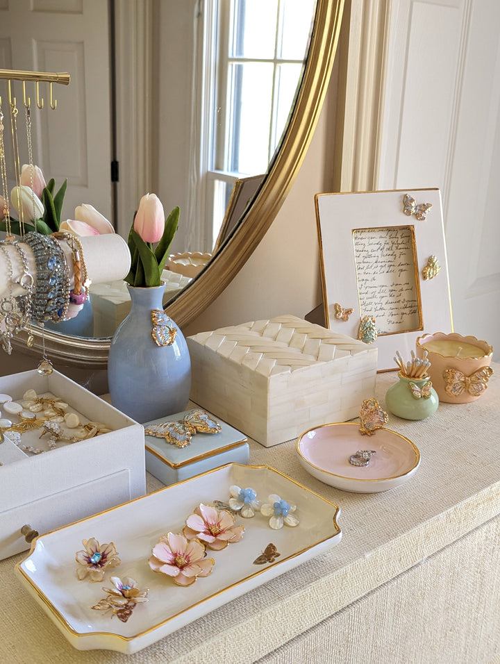 Gilded Butterflies Trays with 22K Gold