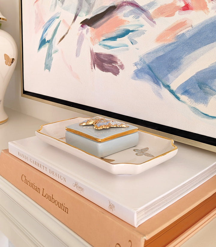 Gilded Butterflies Trays with 22K Gold