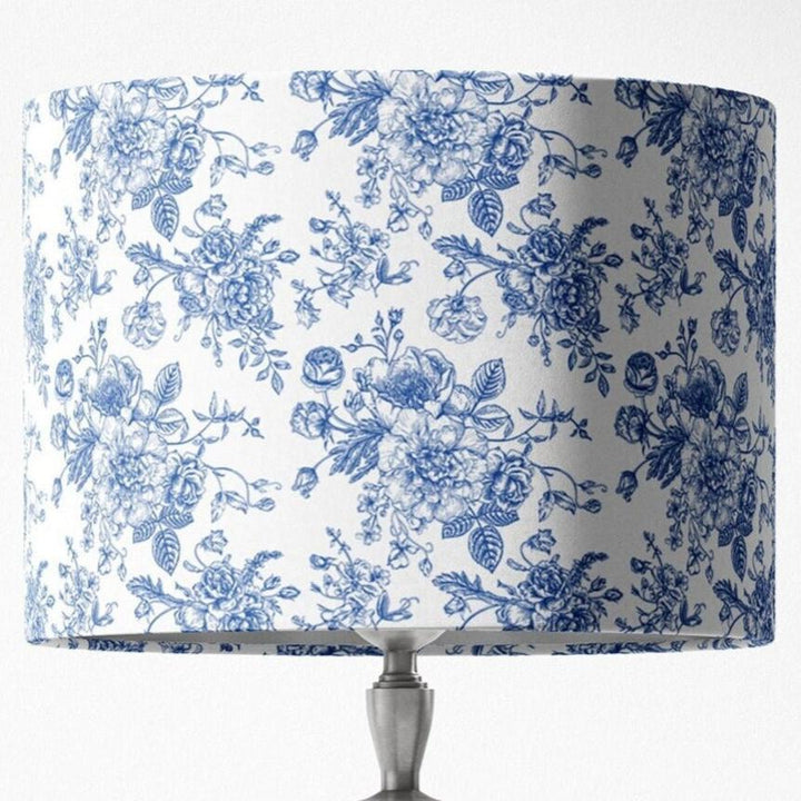 Blue Toile Lampshade in Rosecrest