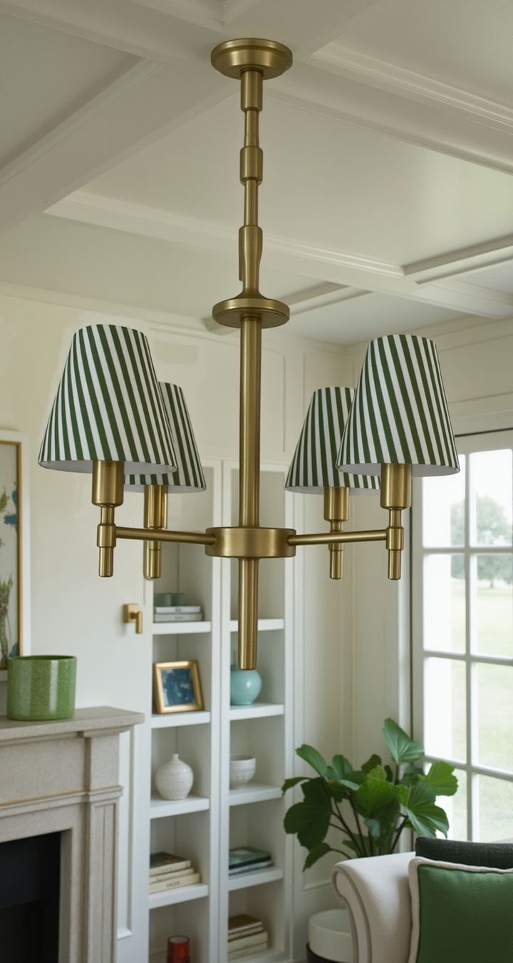 Pink Striped Sconce Shade