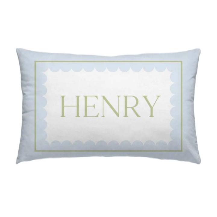 Personalized Pillow in Blue Green