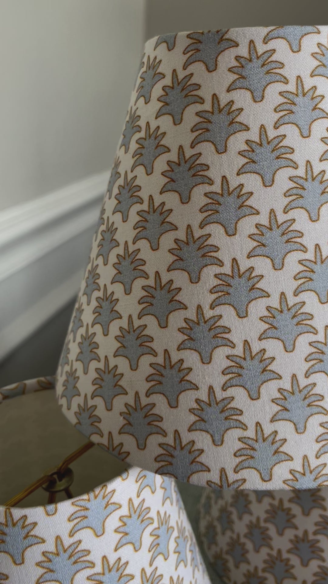 Blue and Beige Sconce Shade in Whitney