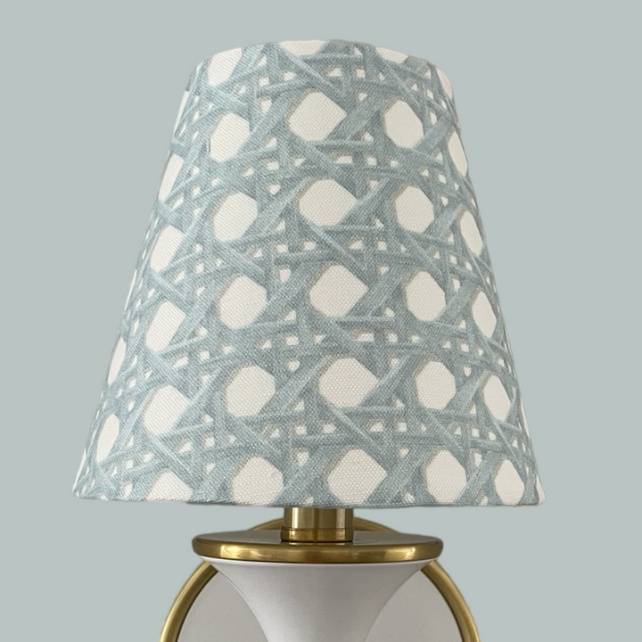 Blue Rattan Sconce Shade in Sally