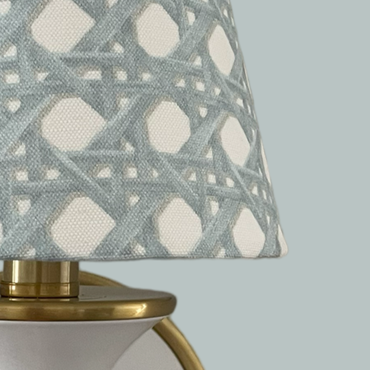 Blue Rattan Sconce Shade in Sally